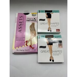 NWB Set Of 3 Shaping Pantyhose Women’s Size B Spanx Assets & No Nonsense